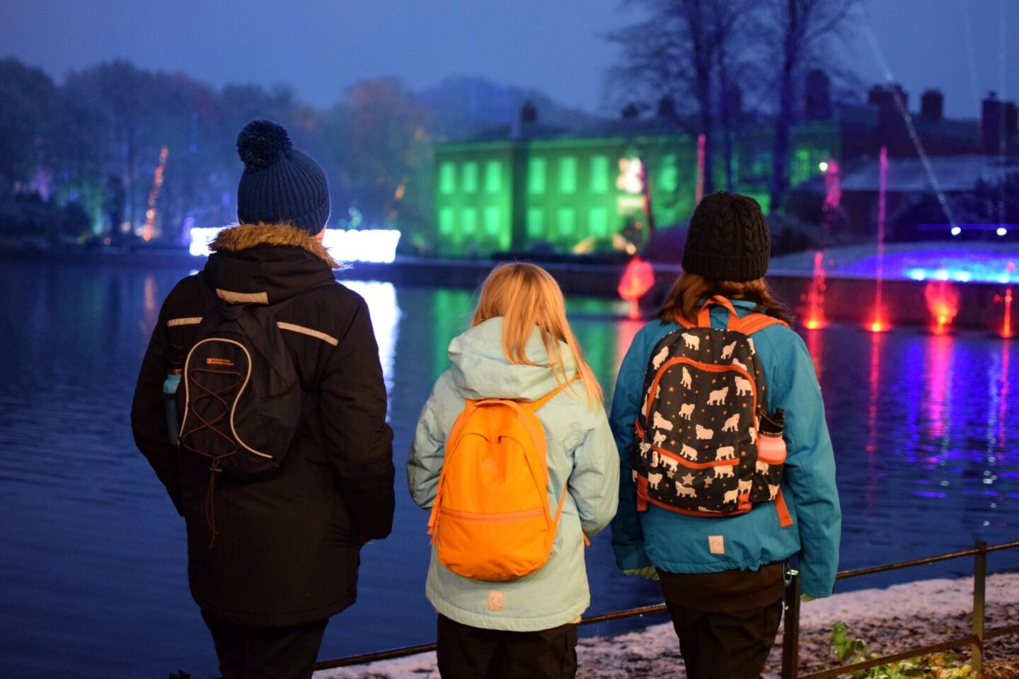 Children looking out over the lake at Dunham Massey