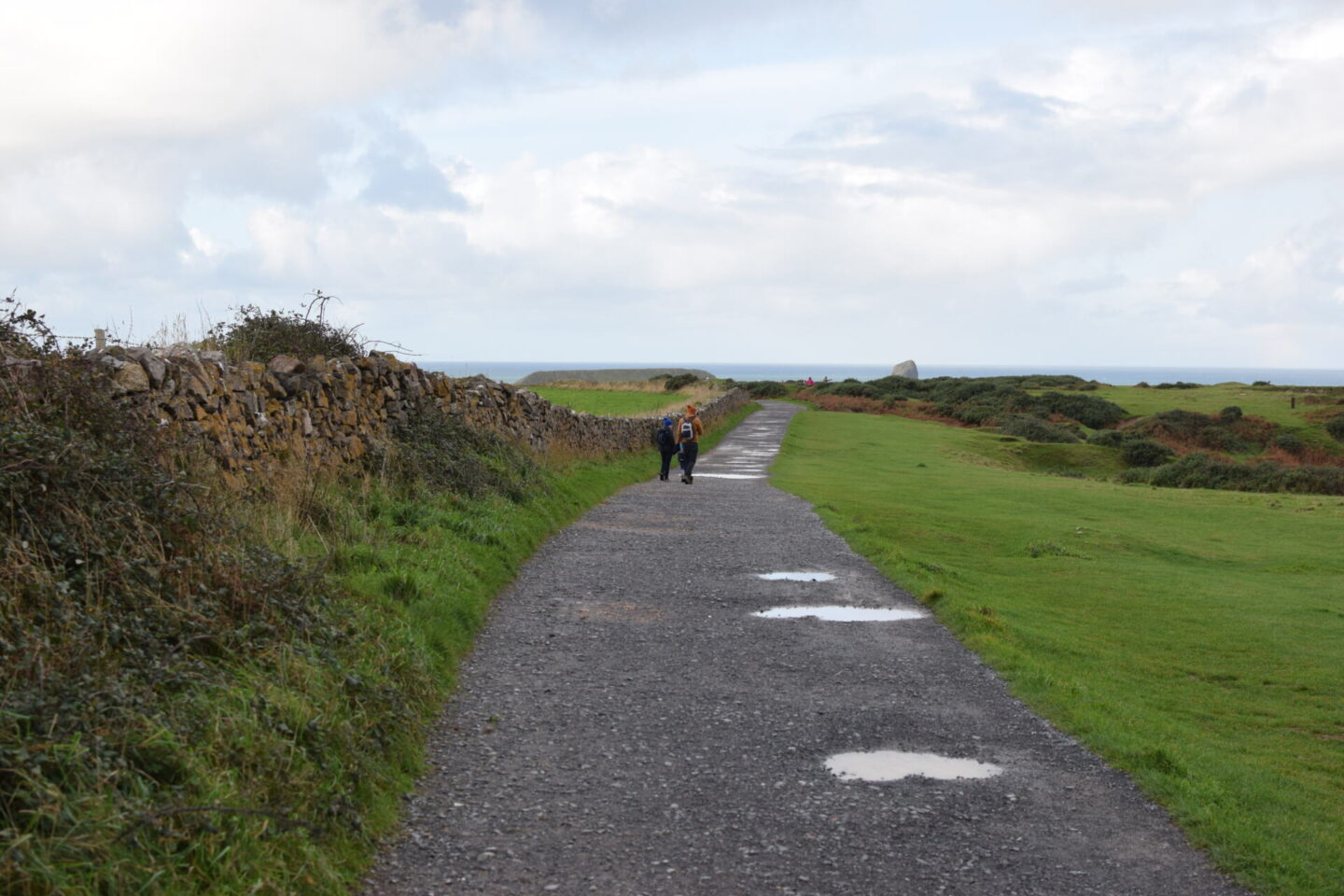 Uneven gravel footpaths down to Worm's Head