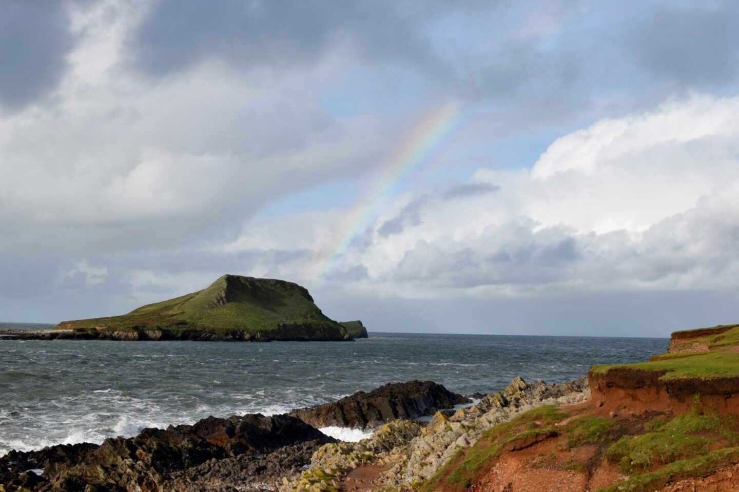 Worm's Head, Gower - with rainbow!