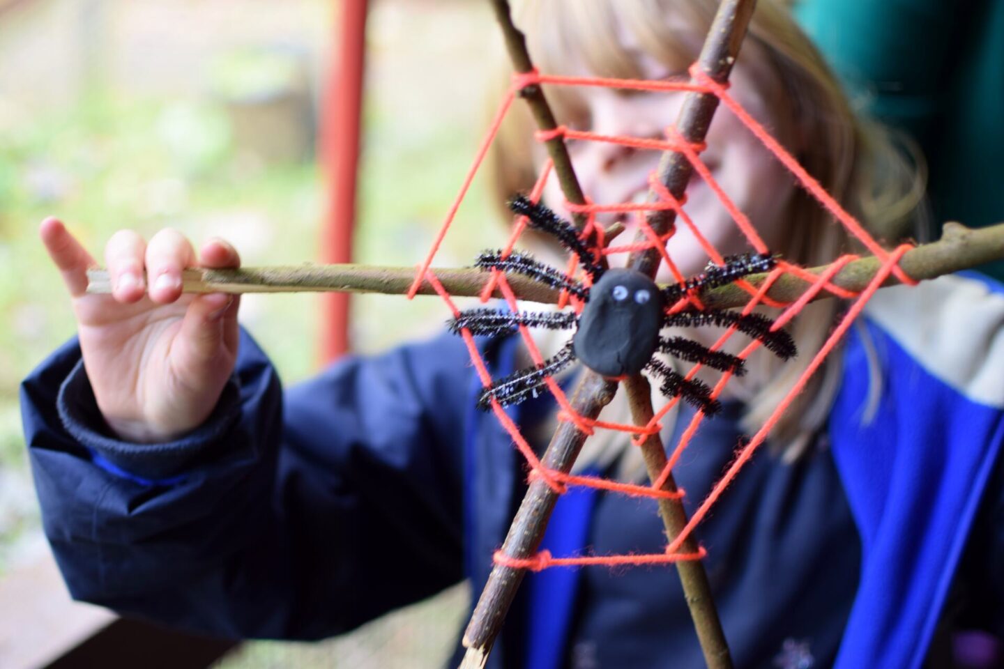 Halloween craft - spider and web