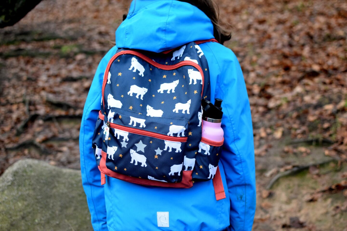 Frugi Adventurers backpack - Polar bear print. Great kids' rucksack for walks.