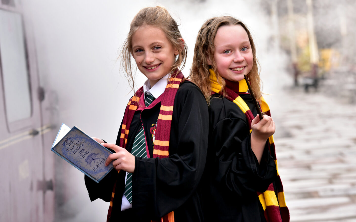 Kori Hirst and Summer Patten both aged nine during a Wizarding day at The East Lancs Railway, Bury