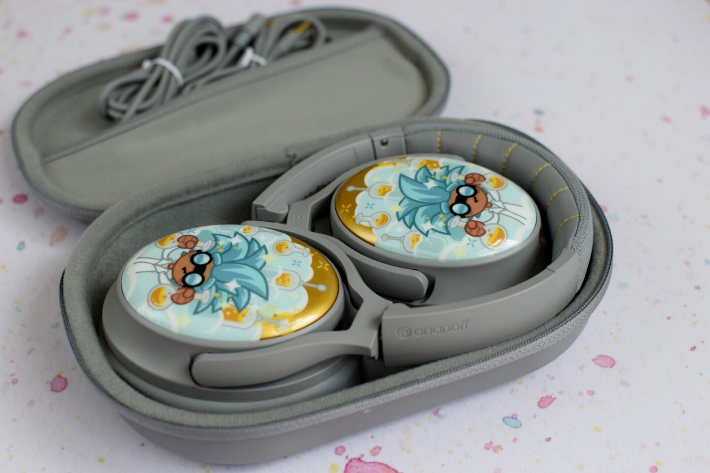 BuddyPhones Cosmos+Kids headphones fold up neatly into their case to keep them clean and protected