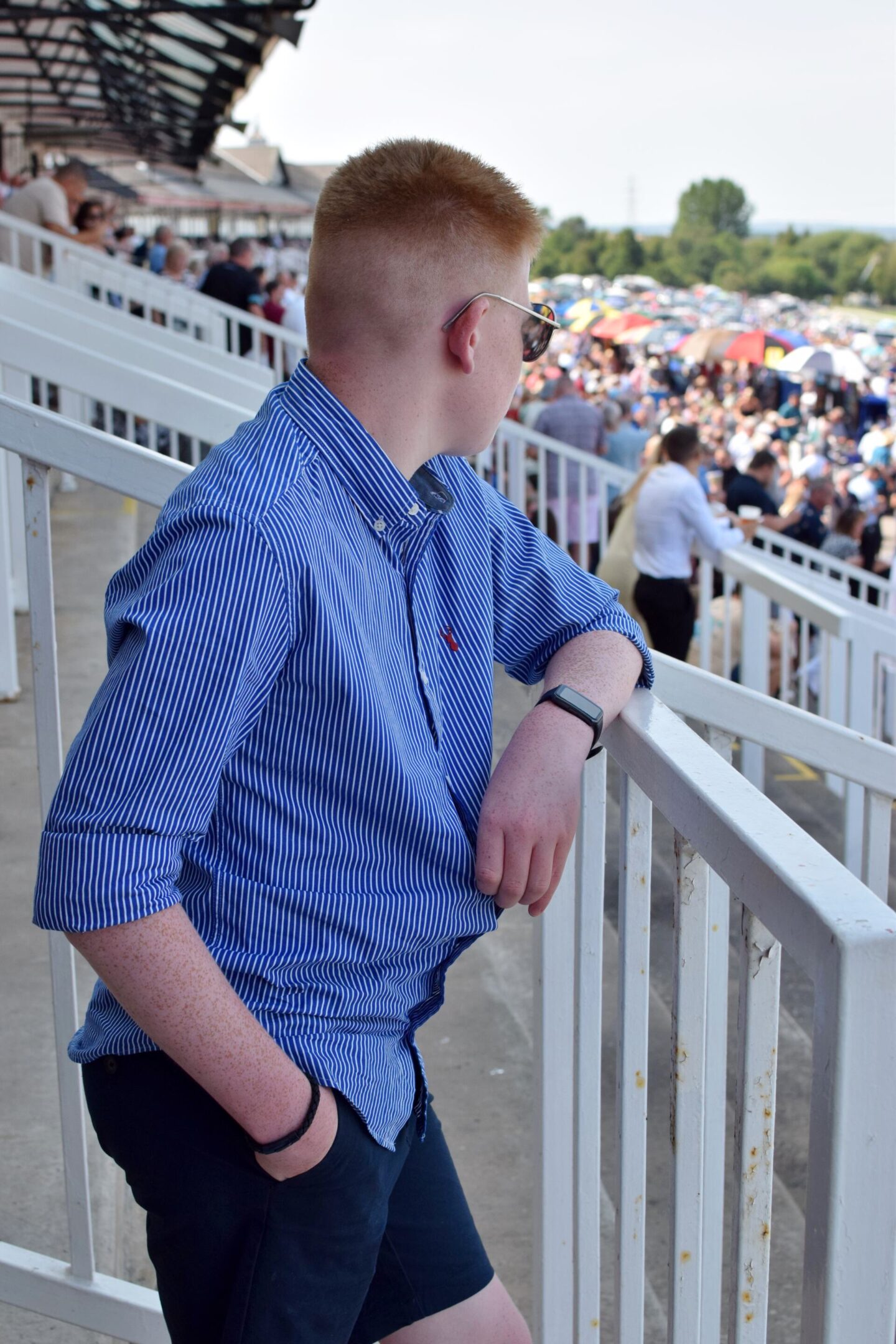 Ben looking smart at Pontefract races - shorts were allowed because it was so hot!