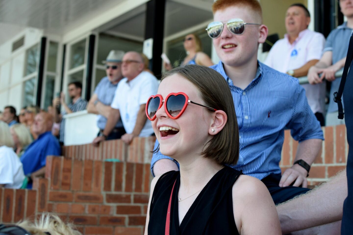 Chloe realising that her horse has won!