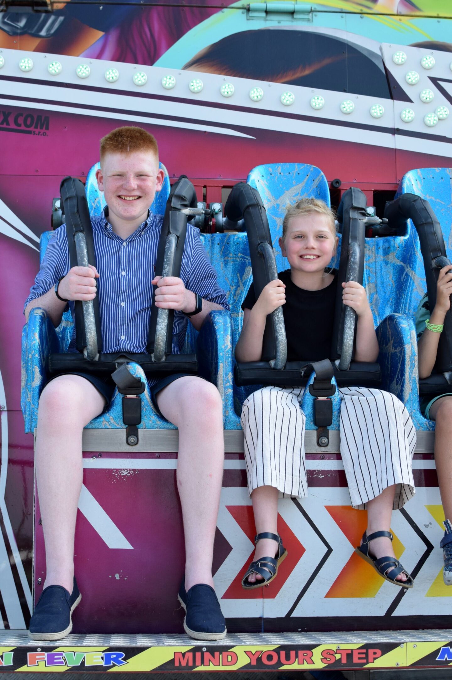 Having a go on the rides at Ponte