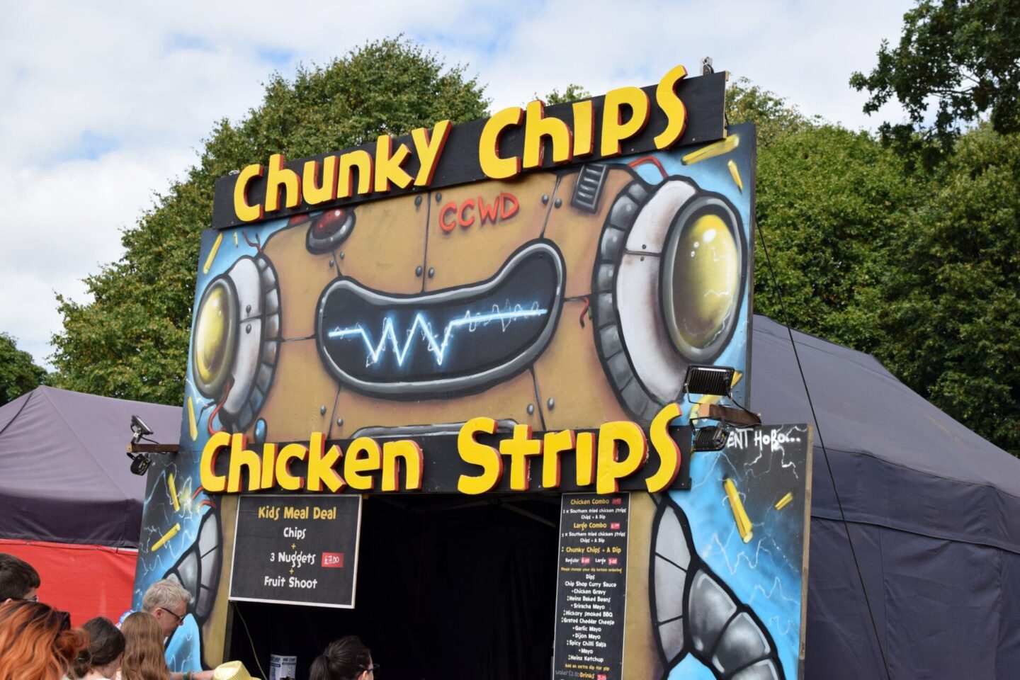 Chips and chicken strips at Camp Bestival Shropshire