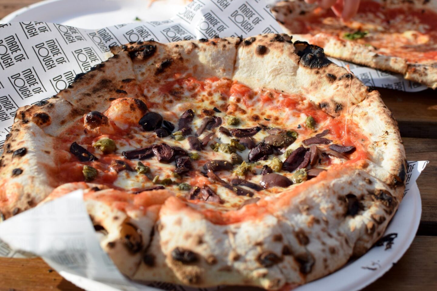 Pizza with olives - festival food options