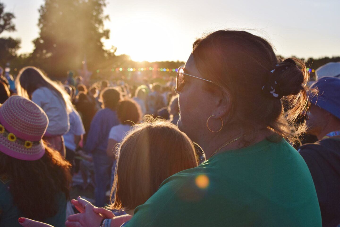 Colette and Chloe at sunset - Camp Bestival