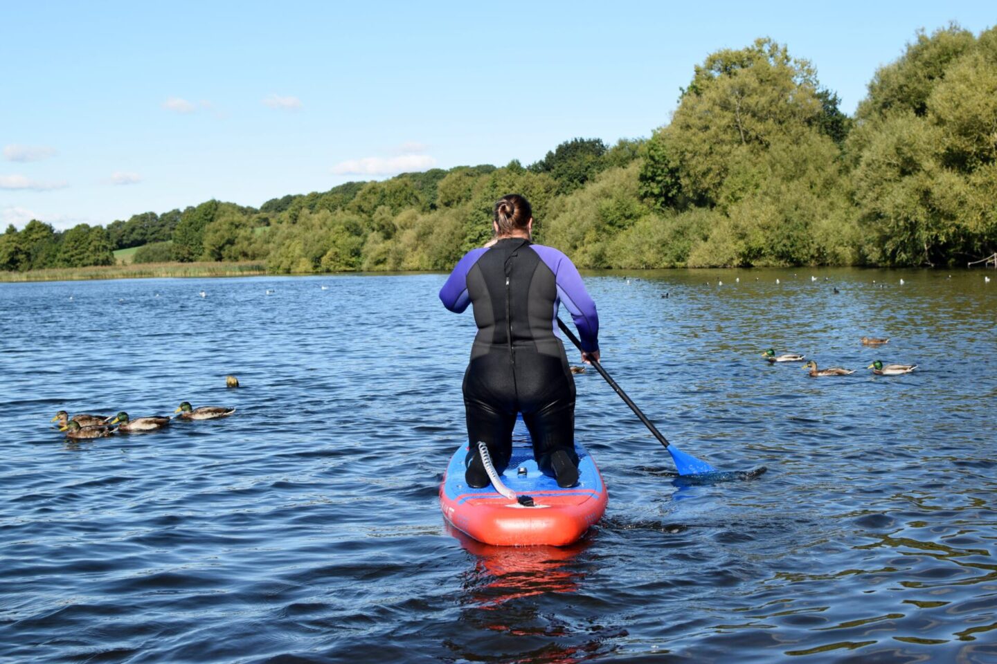 Kneeling up on our Aquaplanet PACE paddleboard