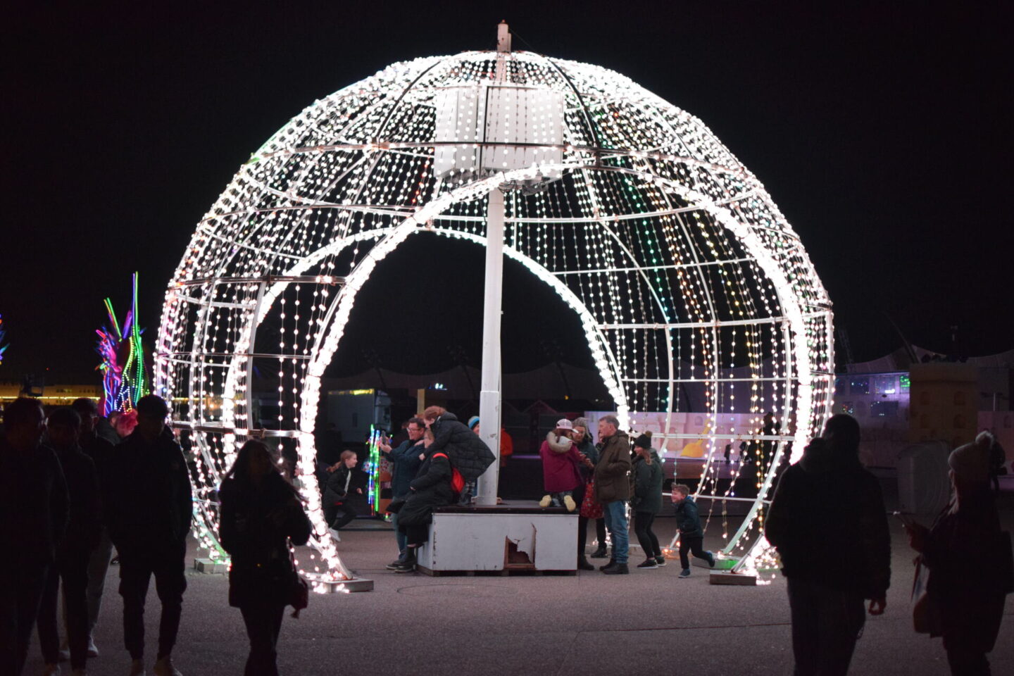 Interactive light installation is a great photo opportunity near Blackpool Tower