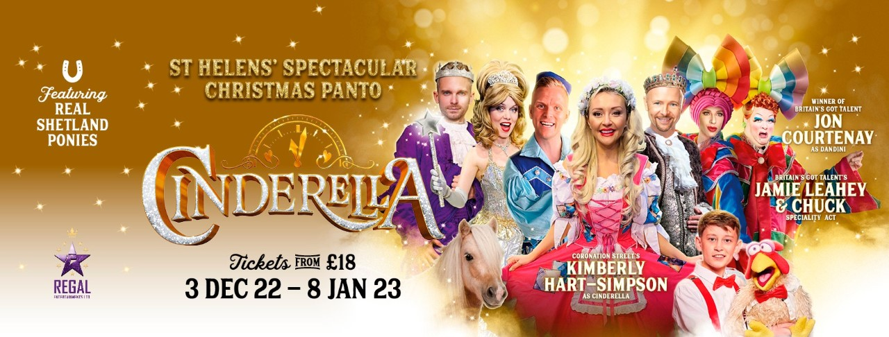 Coronation Street’s Kimberly Hart-Simpson alongside Britain’s Got Talent winner, comedian and musician Jon Courtenay, and also from BTG, Jamie Leahey and puppet Chuck at St Helens Theatre Royal this Christmas