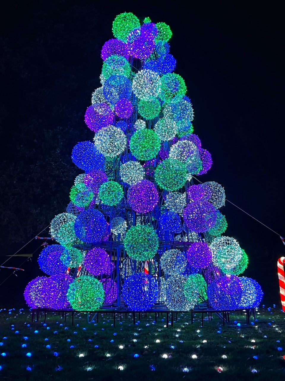 A tree of lights at Lightopia London