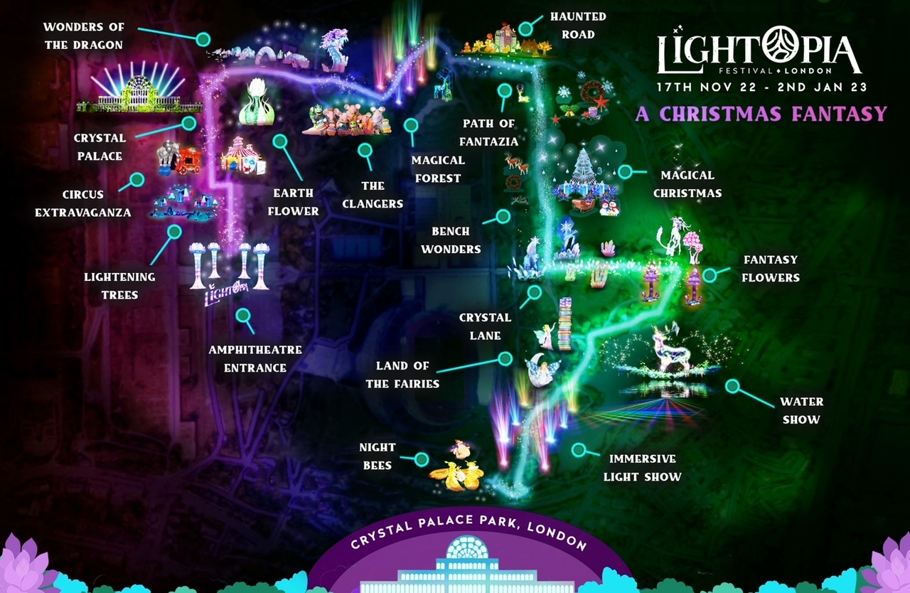Lightopia London map of the light trail