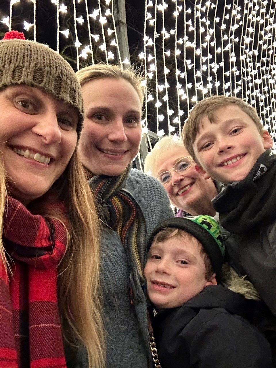 Family selfie at Kew Gardens this Christmas