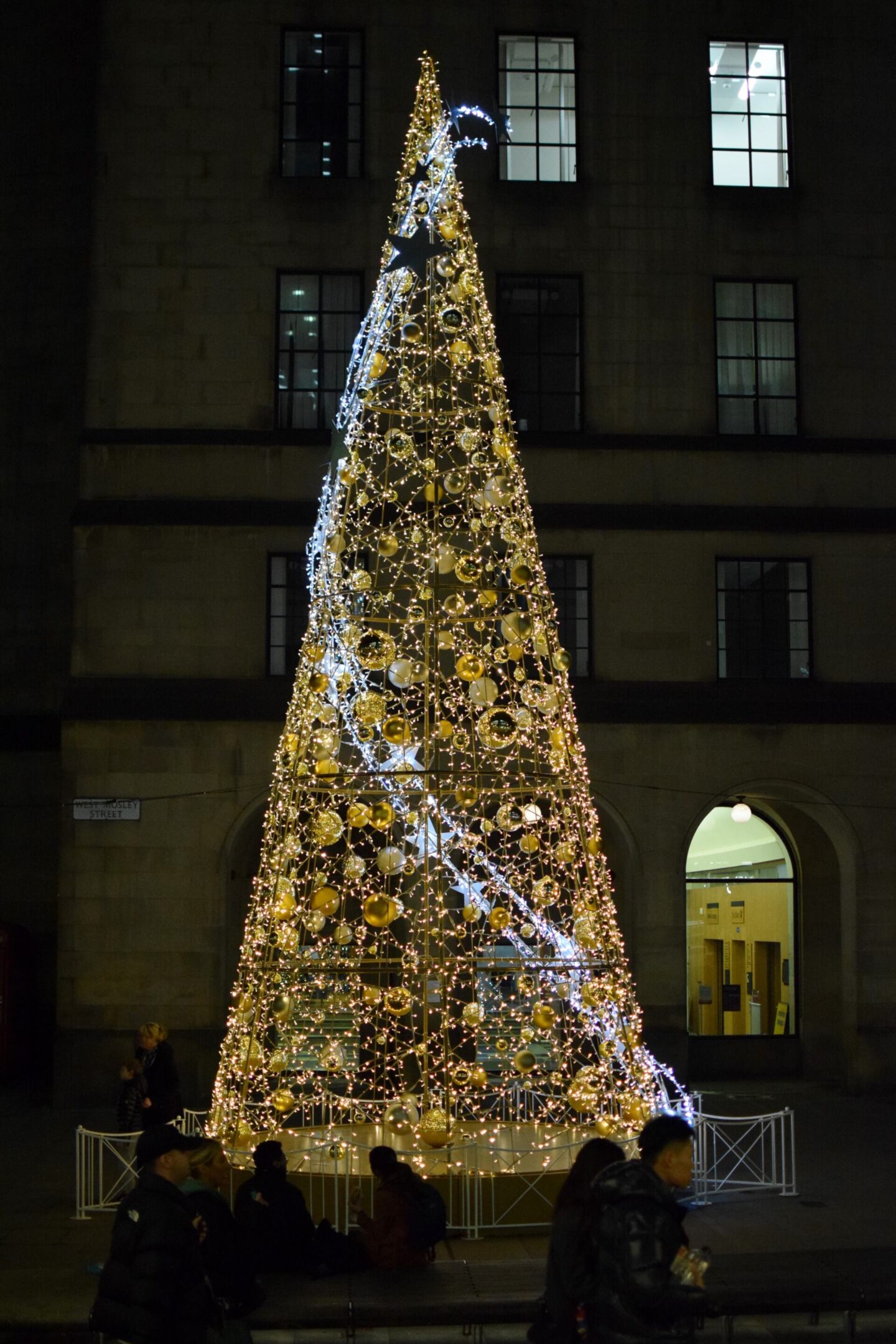 Christmas tree in St Peter's Square - Manchester Christmas lights