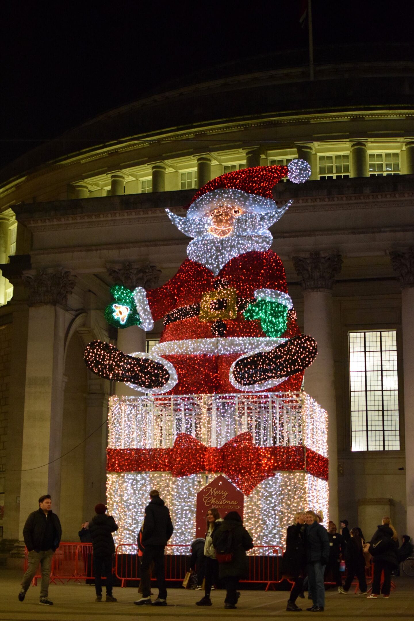 Father Christmas in St Peter's Square, Manchester City Centre - Manchester Christmas lights