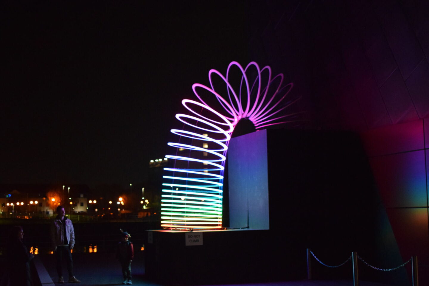 End Over End - light up slinky art installation