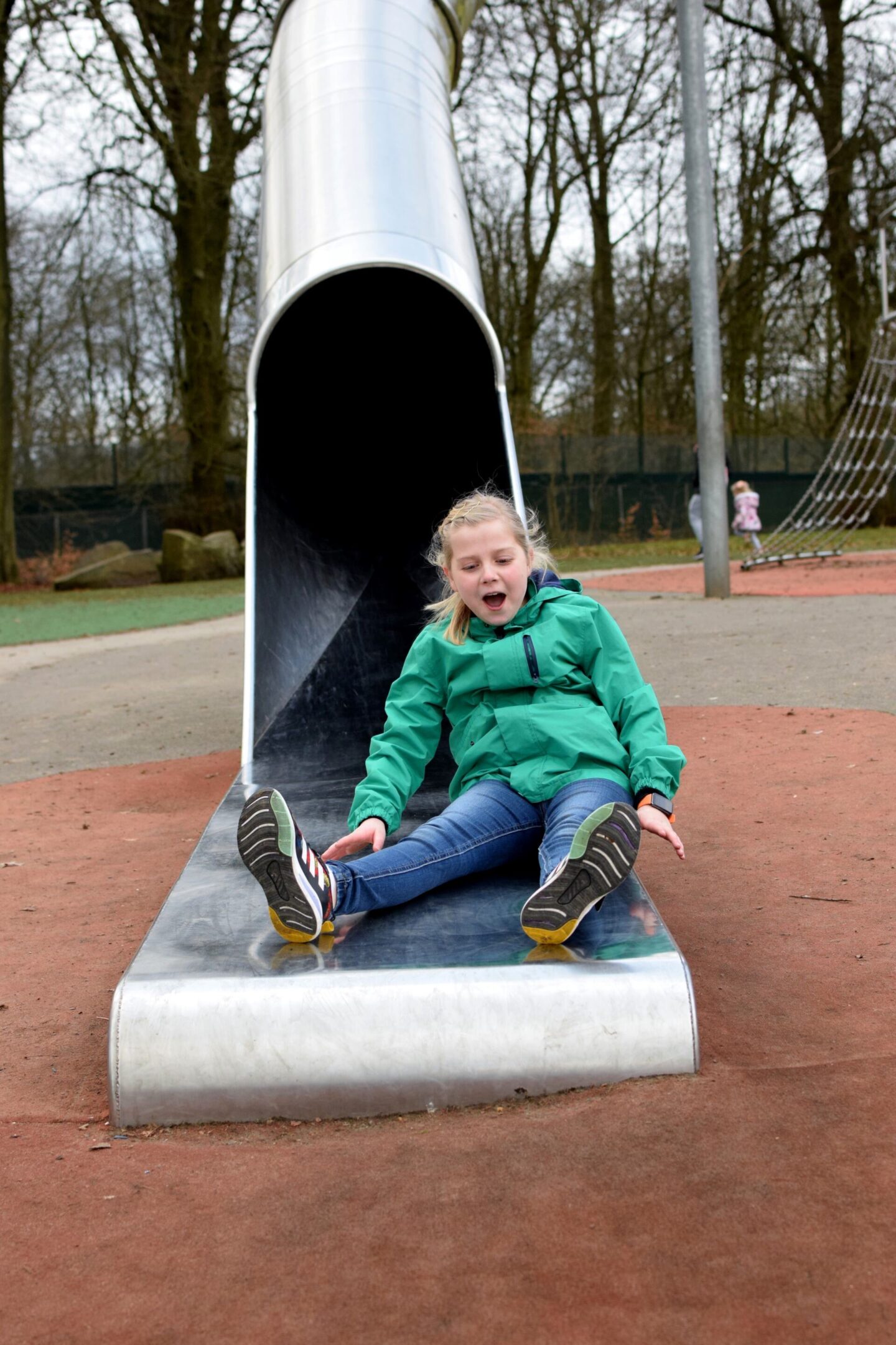 The biggest, fastest slide in Heaton Park - be warned, there is a risk you might go wooshing off the end!