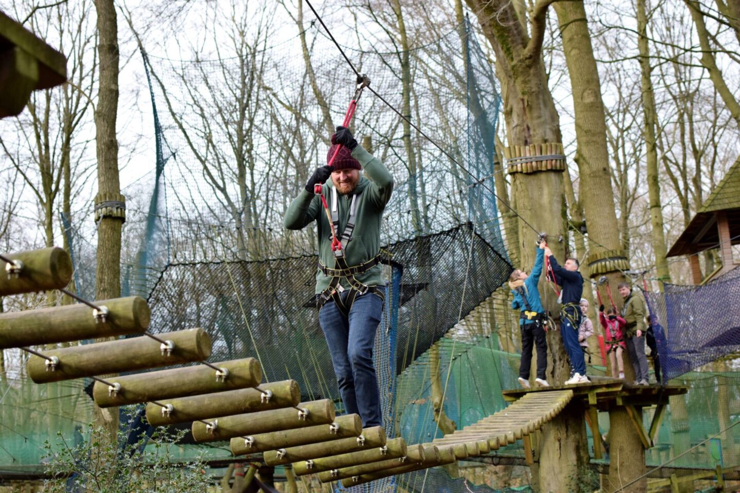 Dave tackles the wobbly bridge!