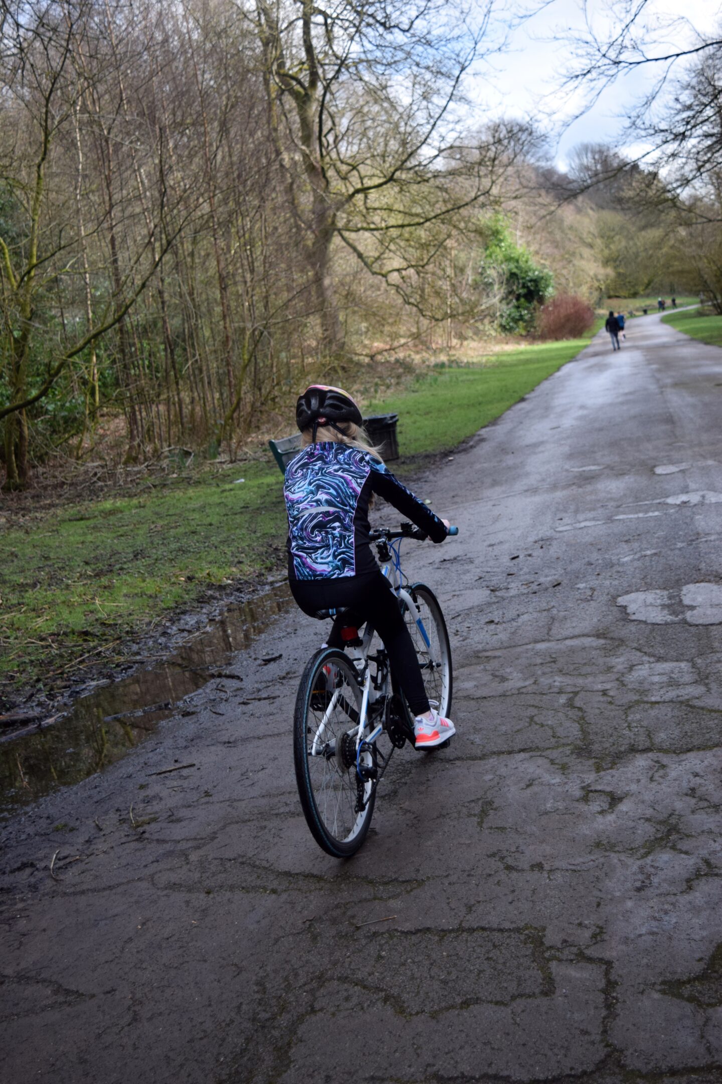 Amy on her bike in Boggart Hole Clough