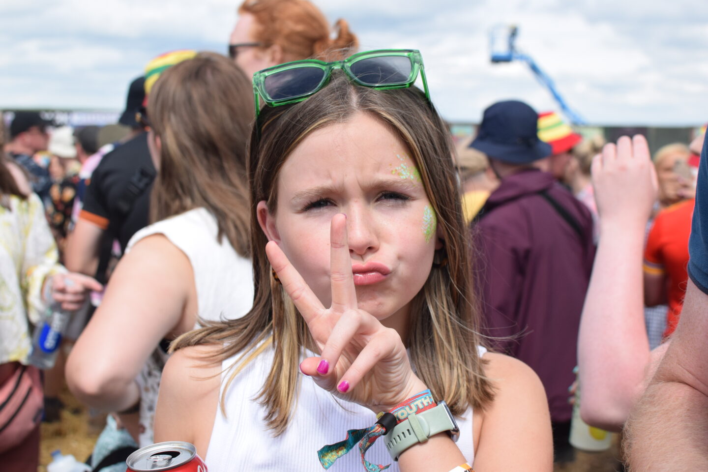 Chloe in the crowd at the main stage at Y Not Festival 2023