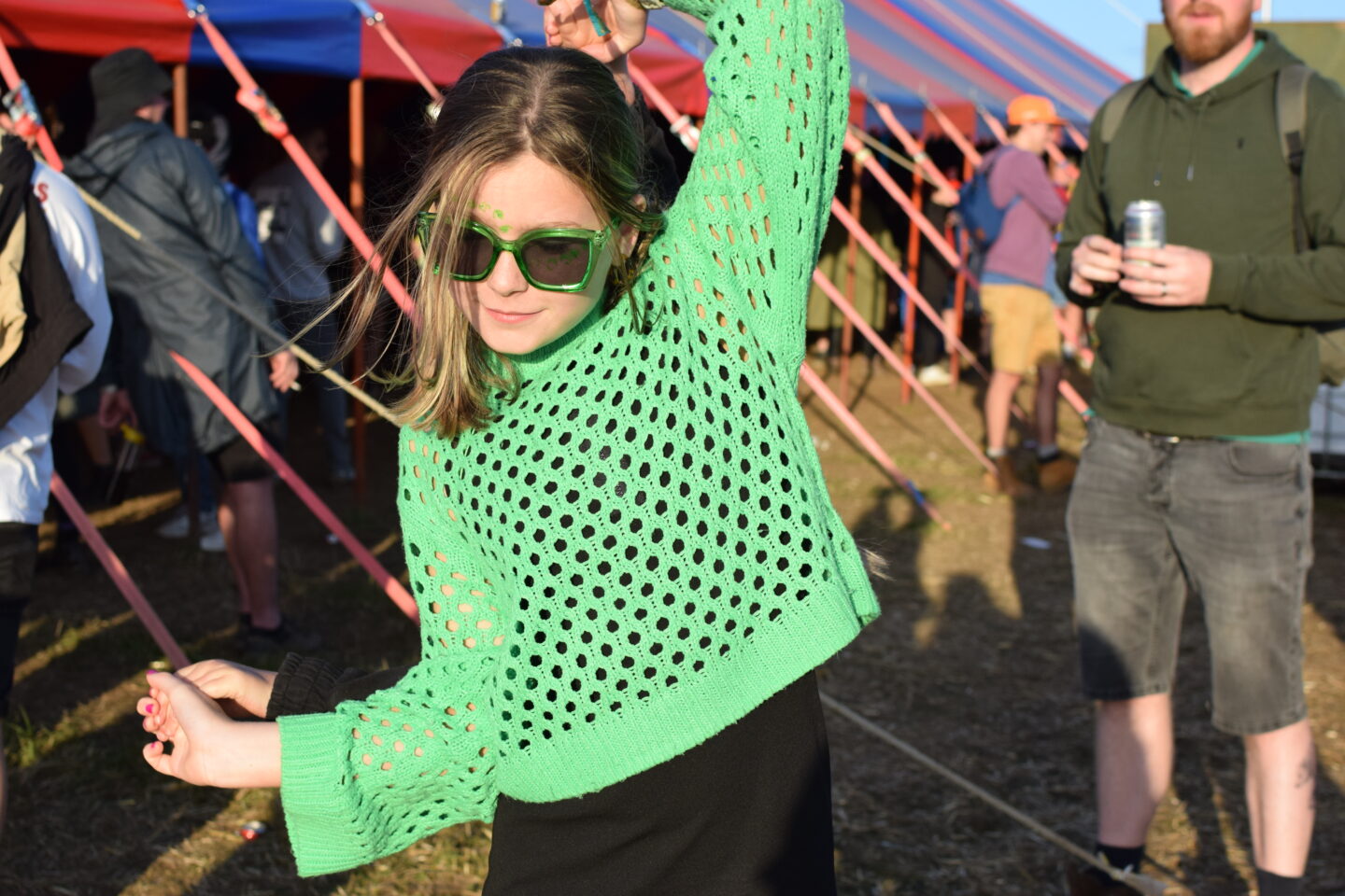 Chloe dancing at Y Not festival