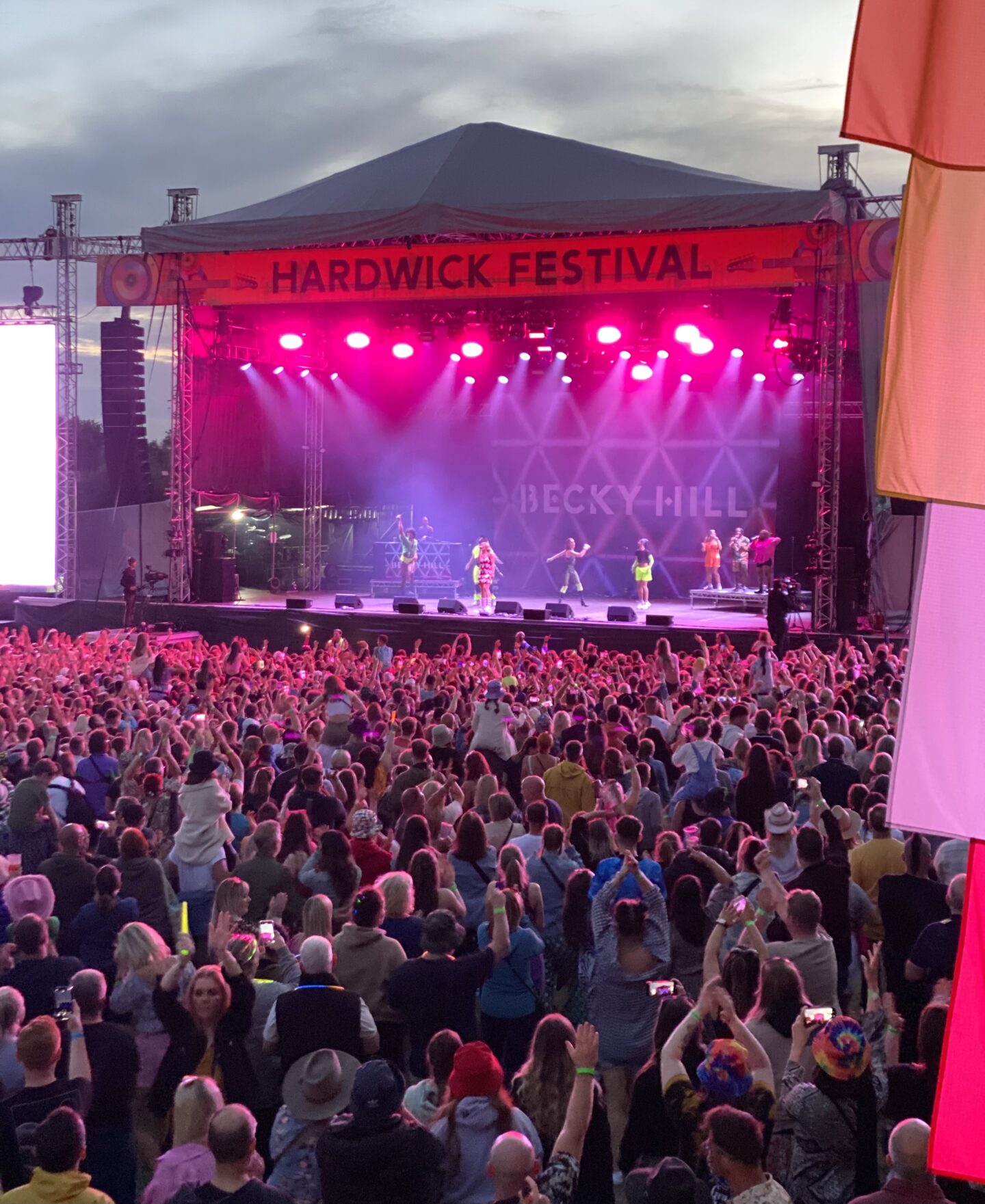 Becky Hill on the main stage at Hardwick Festival