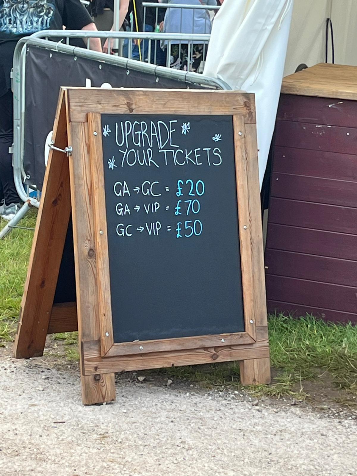 Upgrade options at Trentham Live