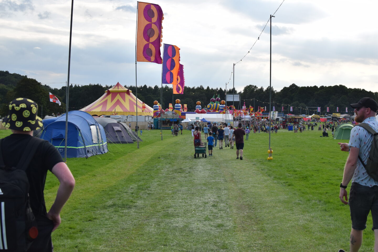 The walk into Camp Bestival Shropshire from the campsite