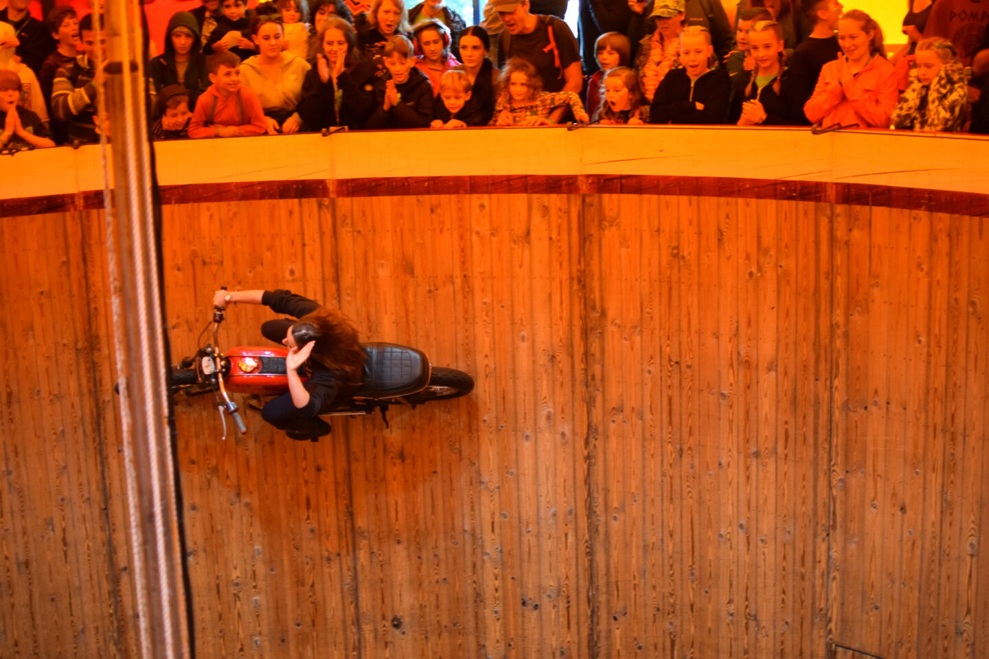Wall of Death stunt rider at CBS 2023