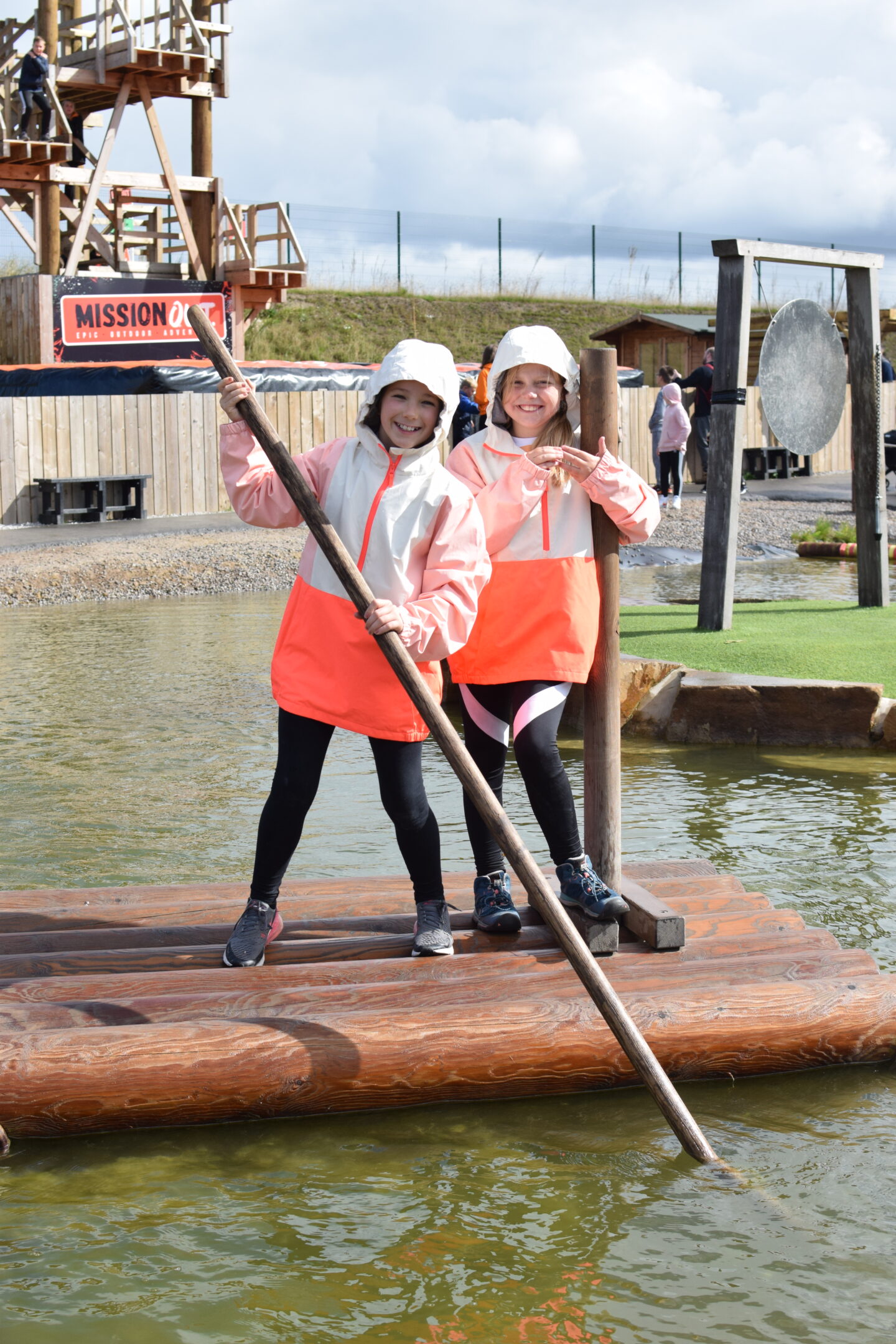Amy and Erin paddling on the Lake at Mission Out