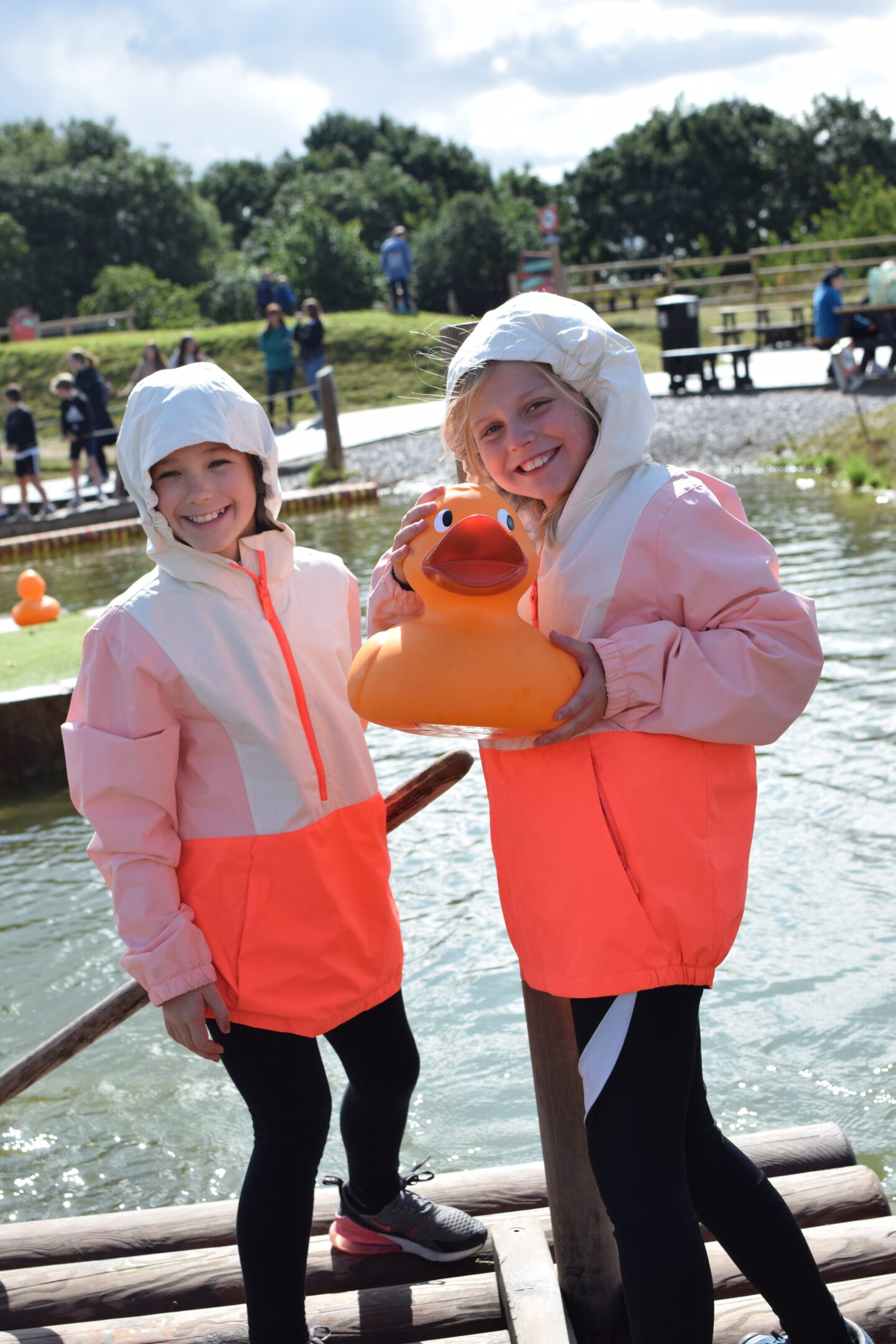 Mission Out - the girls caught a massive rubber duck in the lake