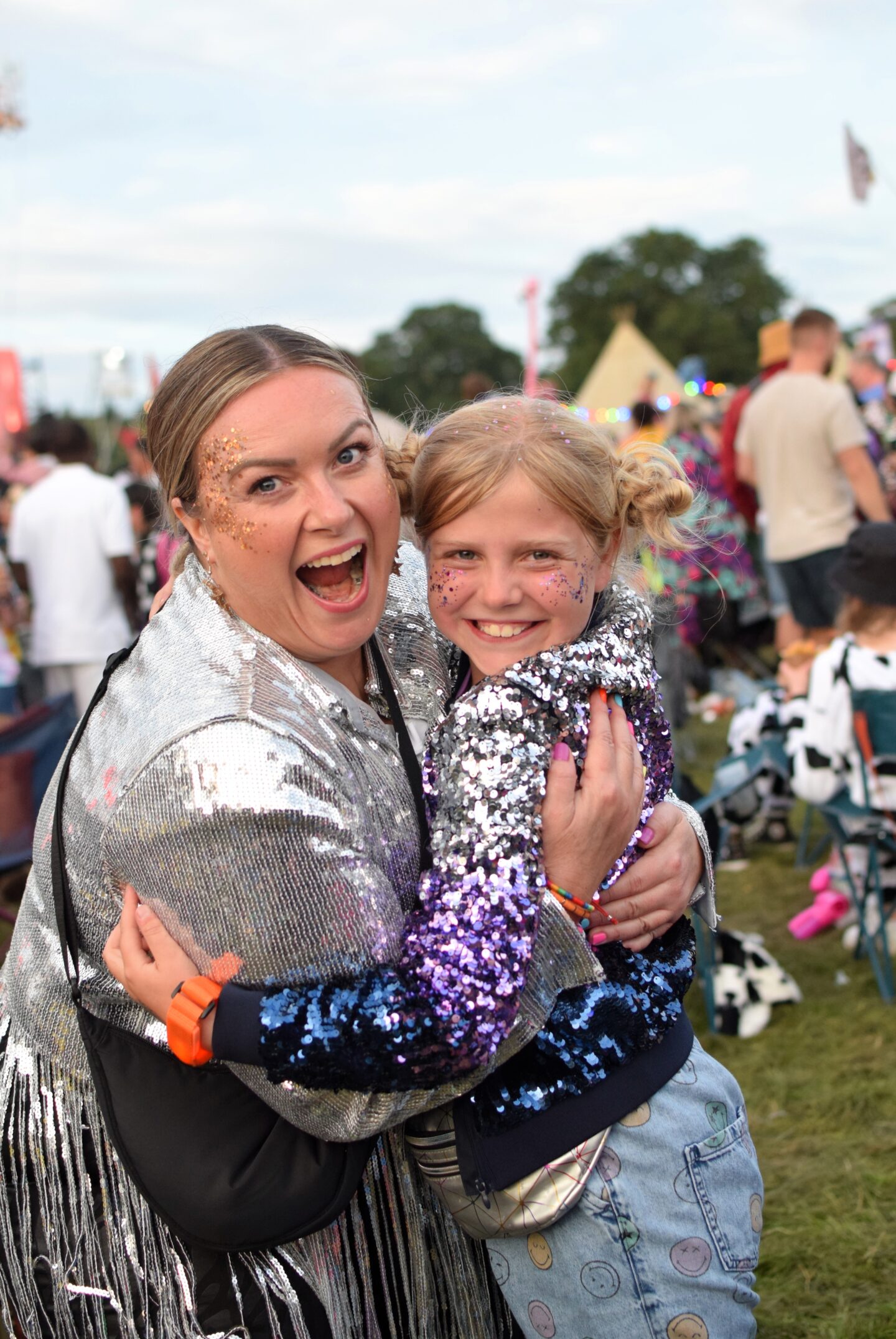 Lauren and Amy dancing together at Groove Armada