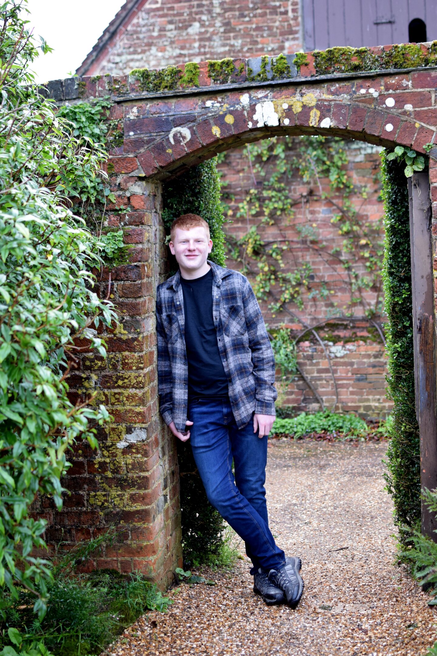 National Trust Hinton Ampner - Ben giving his best model pose in a doorway!