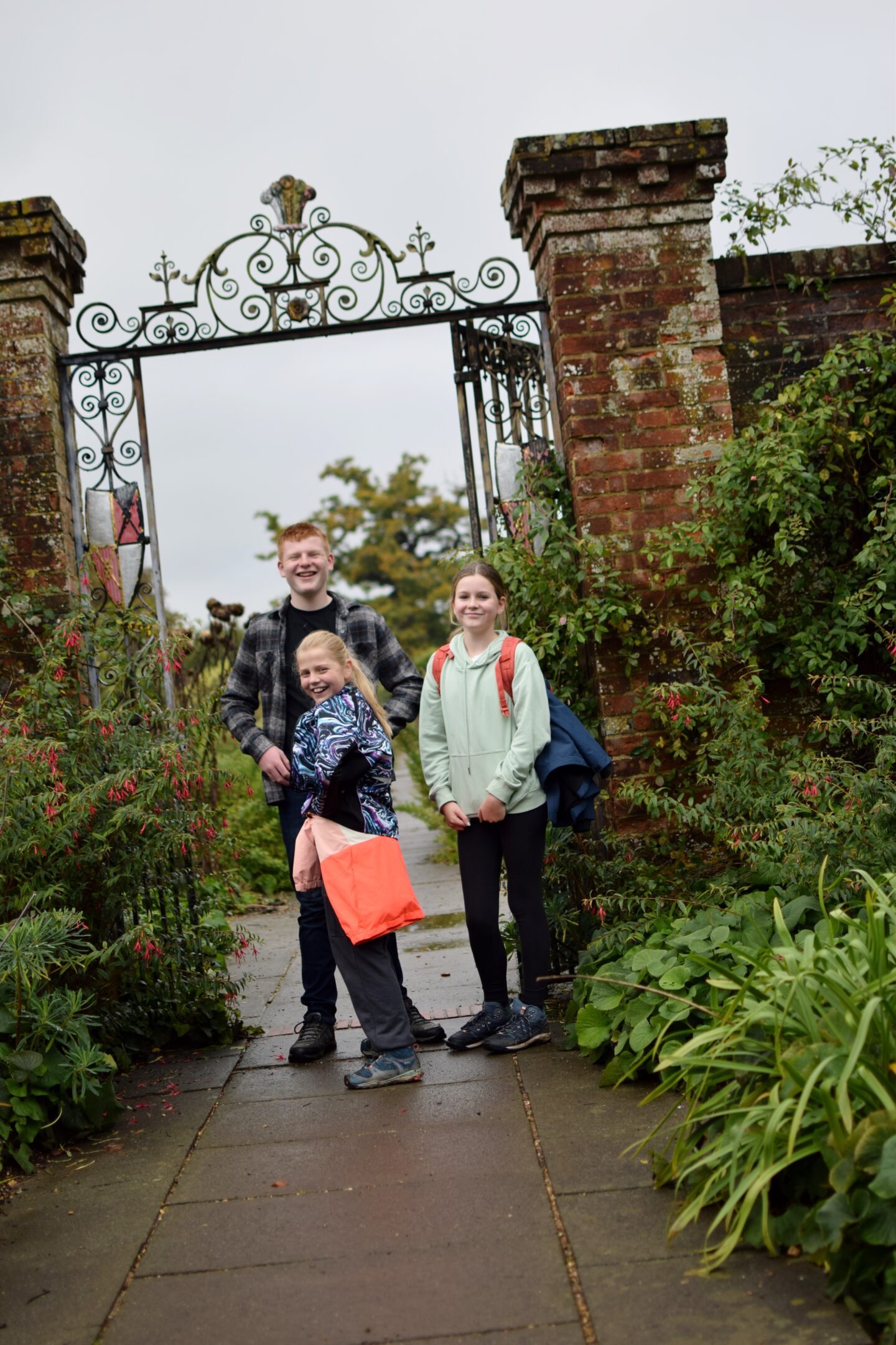 National Trust Hinton Ampner - siblings in gateway