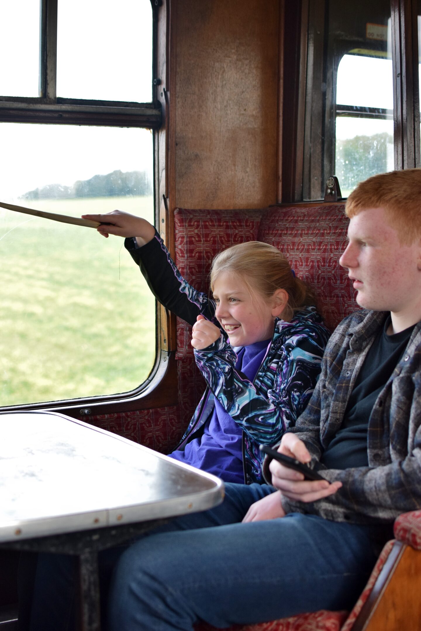Amy casting spells from the train using her new wand!