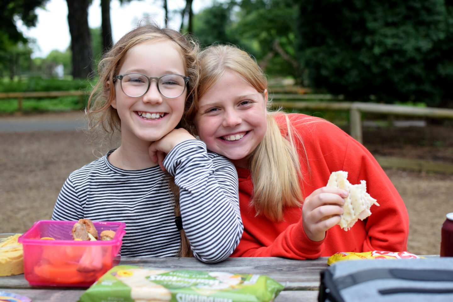 Erin and Amy enjoying a picnic lunch at Trentham Gardens