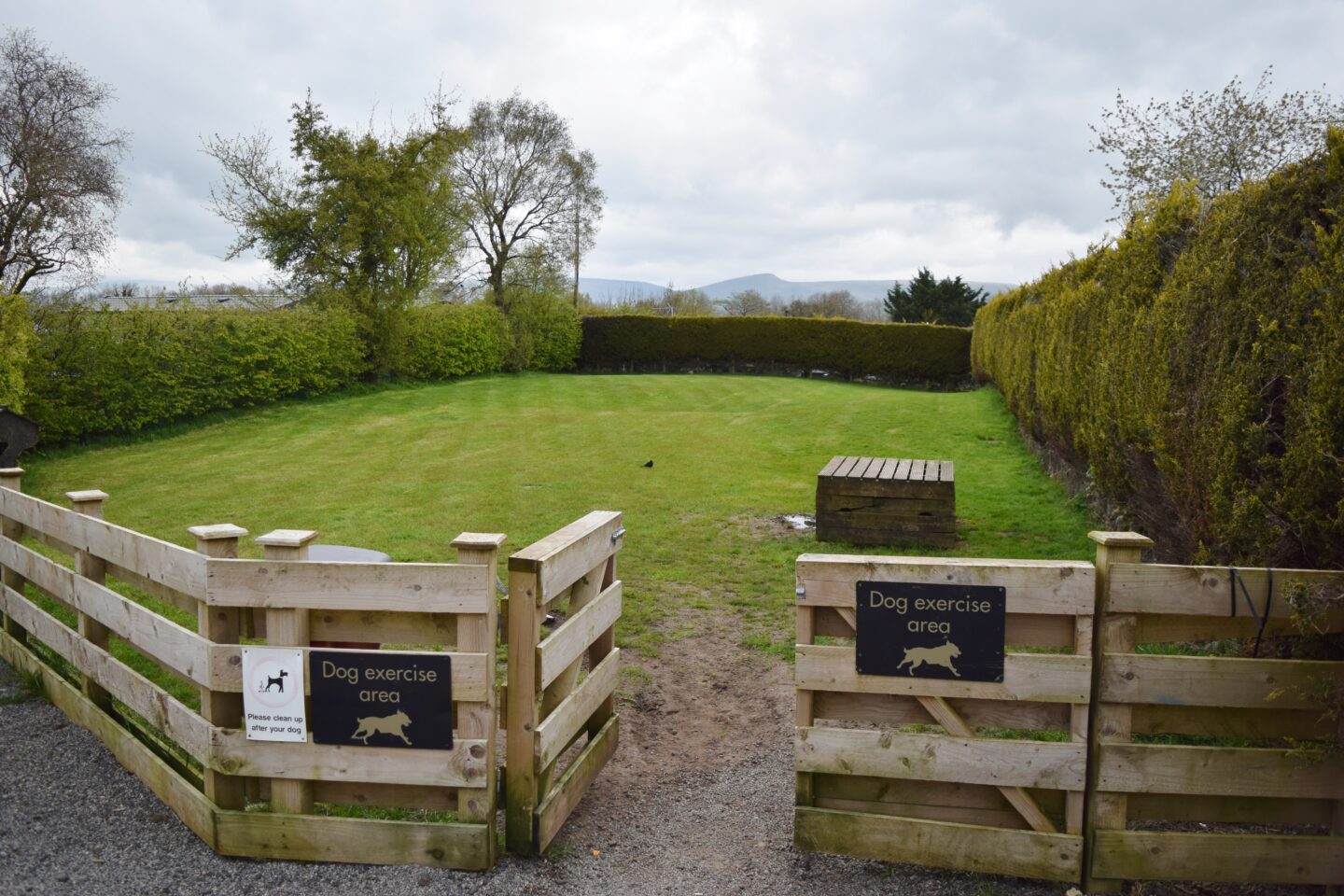 Dog exercise area at Wild Rose Holiday Park