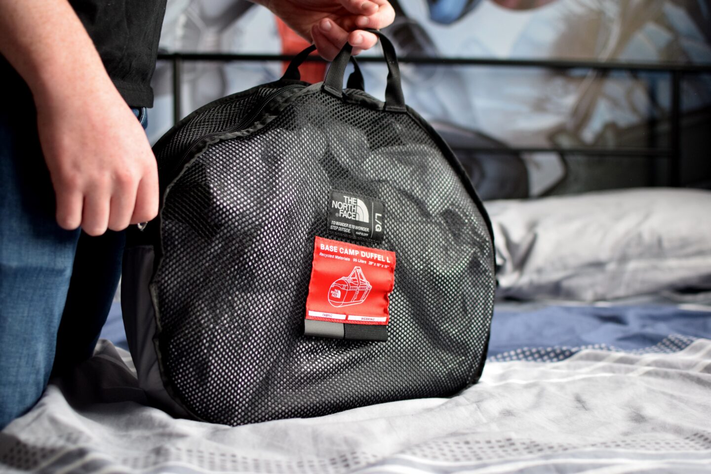 North Face Duffle Bag in storage bag