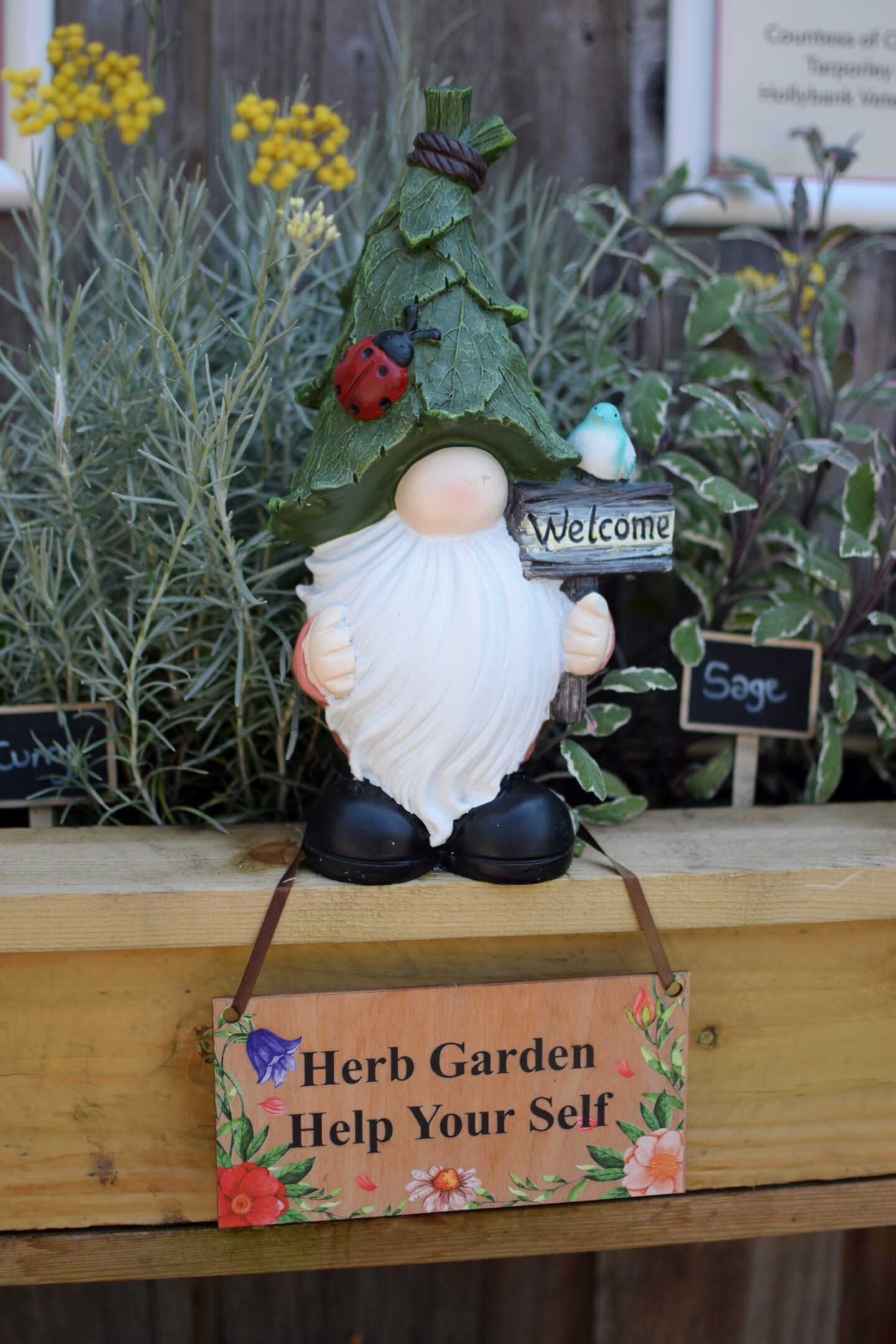 herb garden at Delamere campsite
