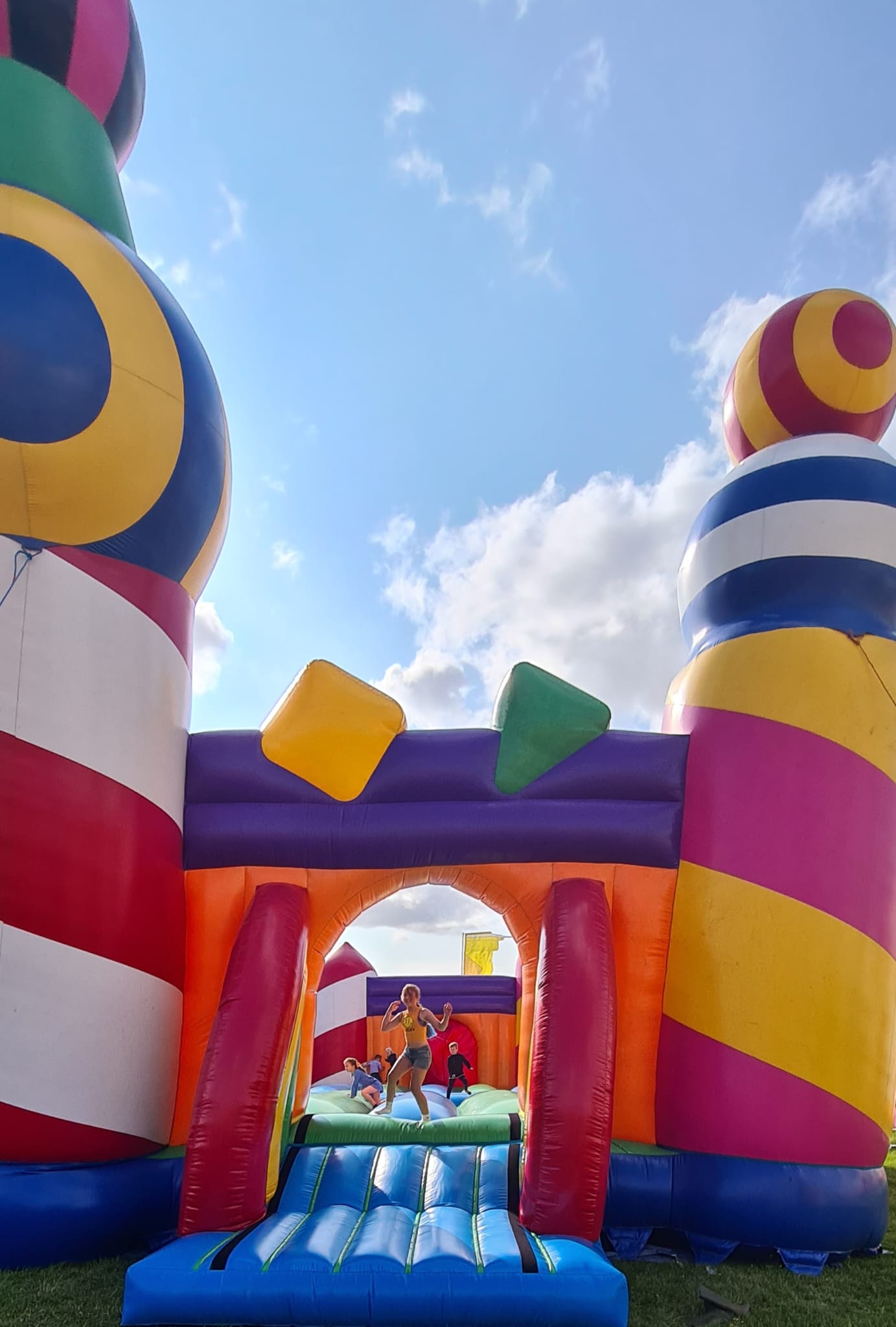 Erin on the bouncy castle at CarFest 2024