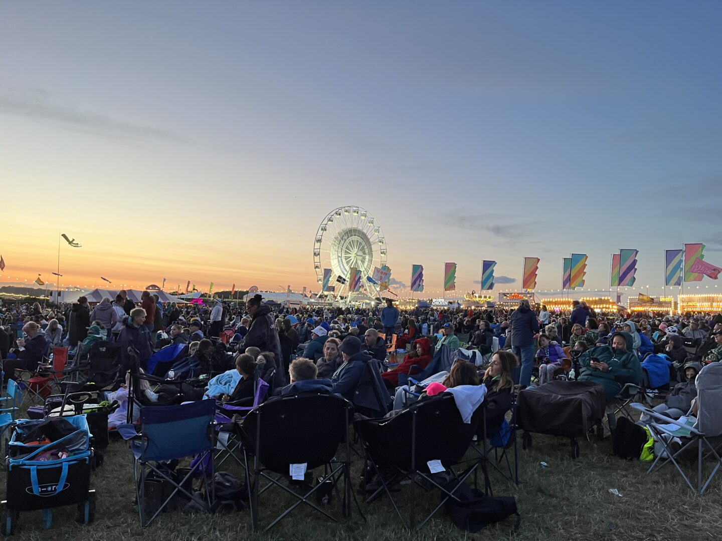 CarFest with campchairs at sunset