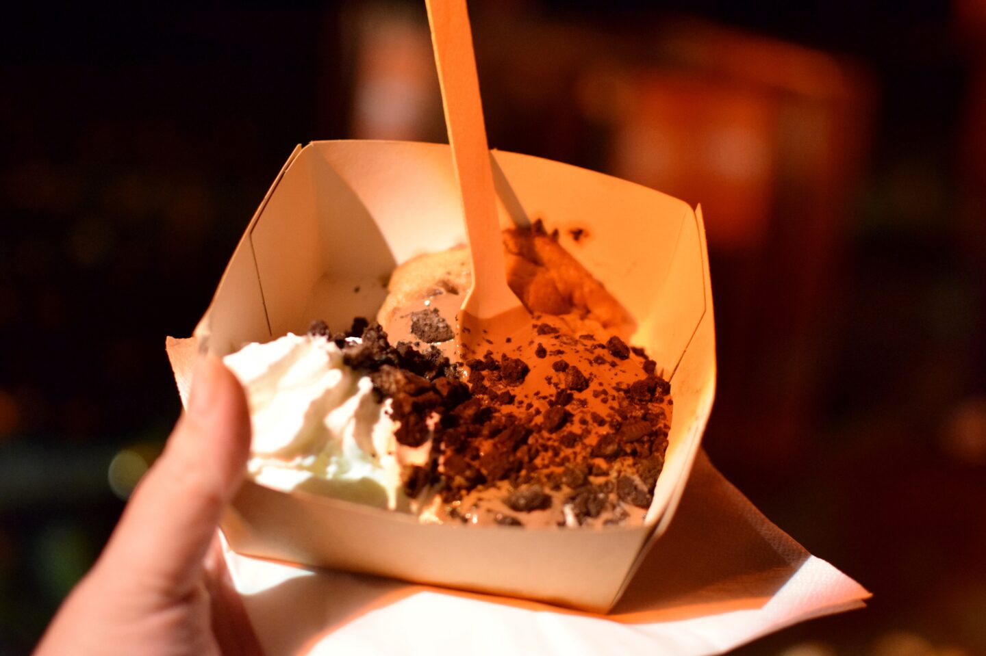 Cookie dough topped with Nutella