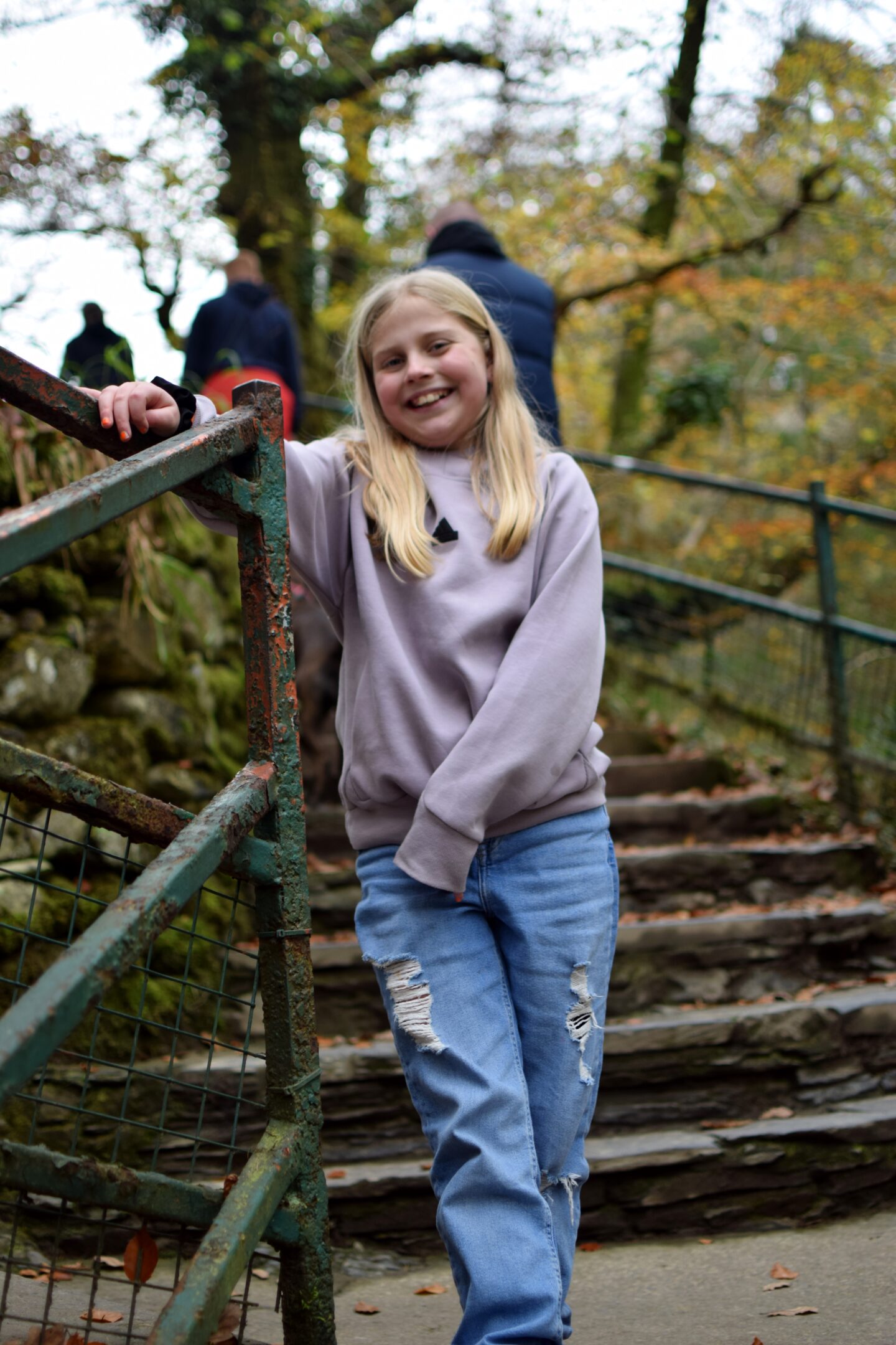Amy on Swallow Falls steps
