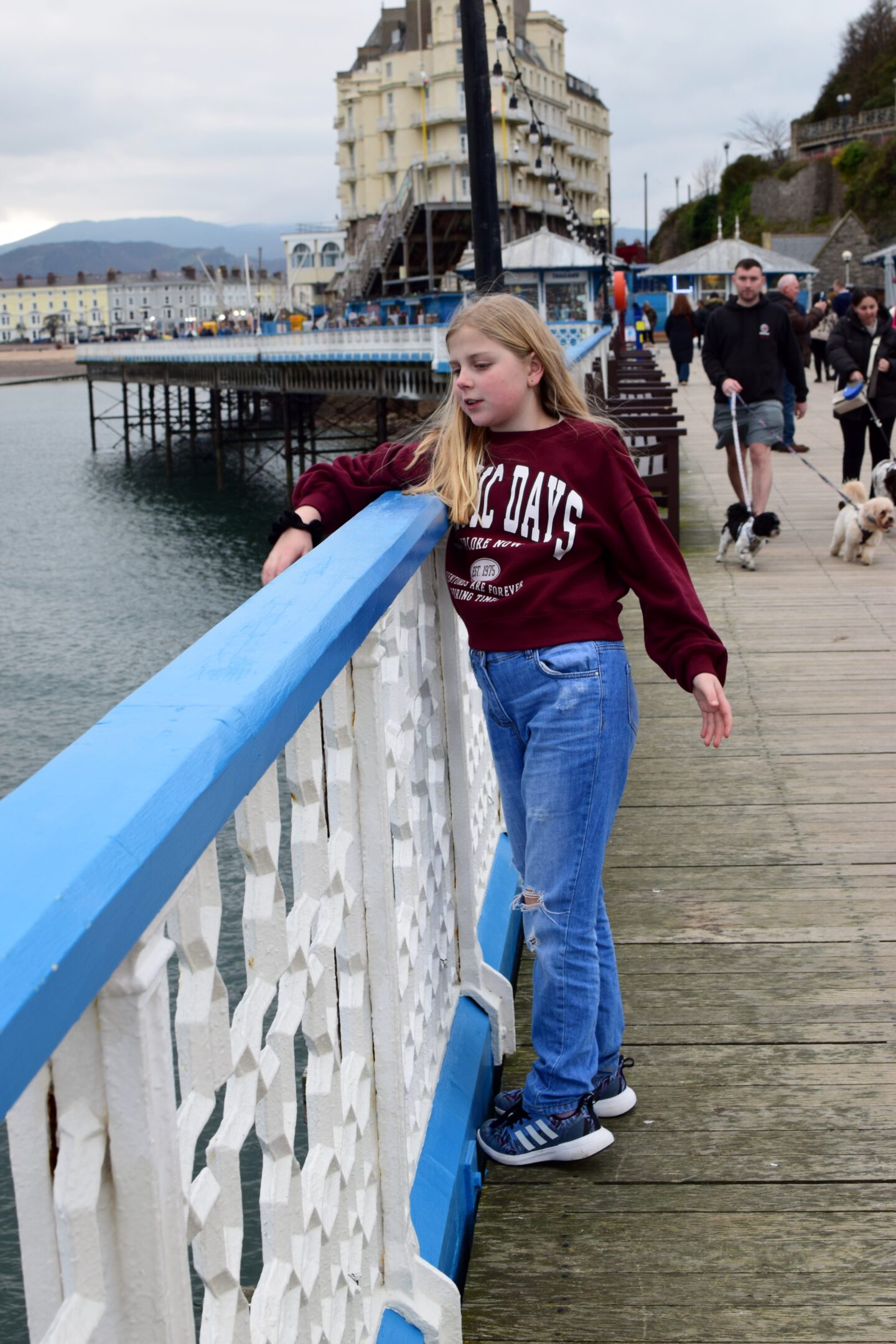 Amy looking out to sea on Llandudno Pier
