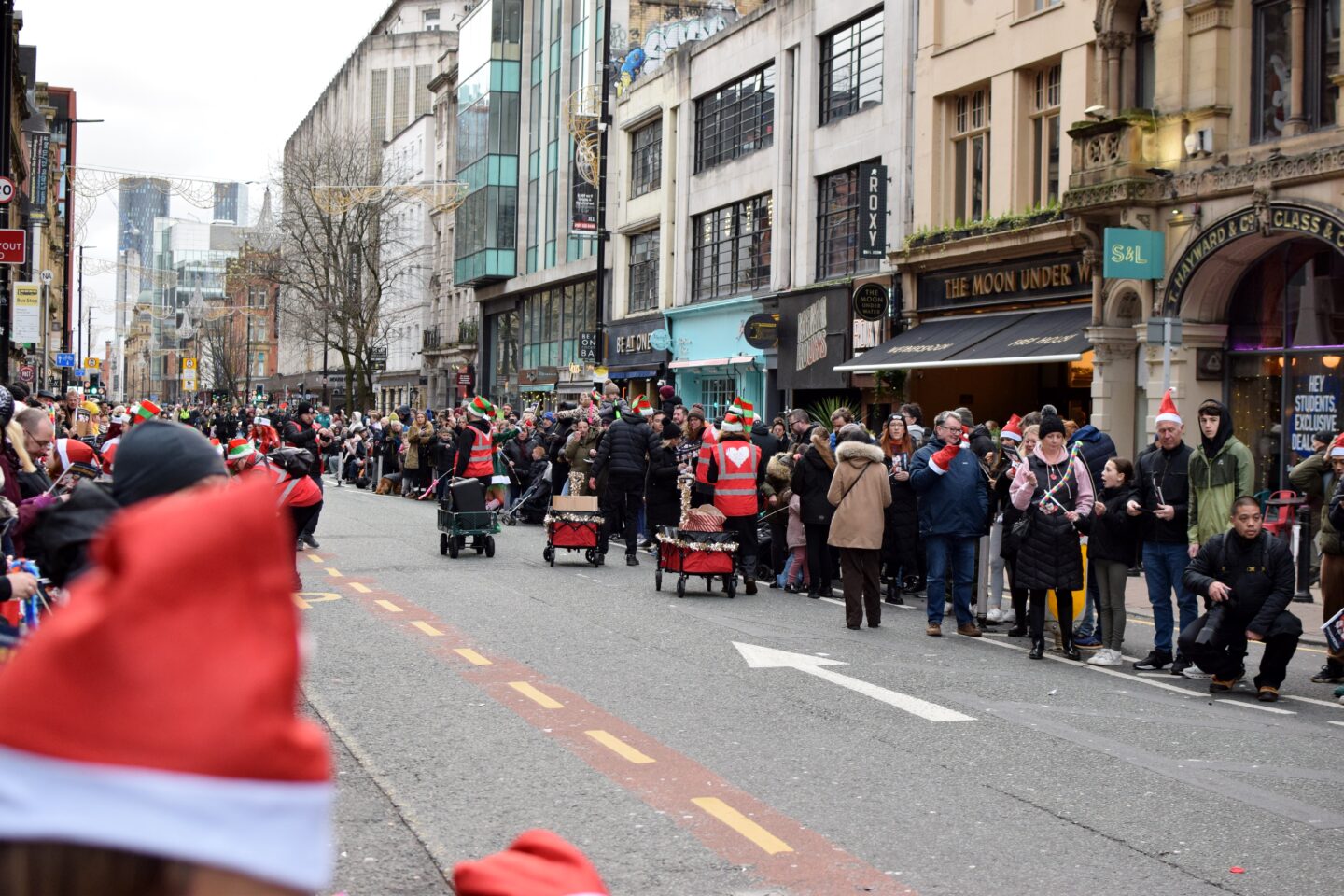 Watching the Manchester Christmas Parade on Deansgate