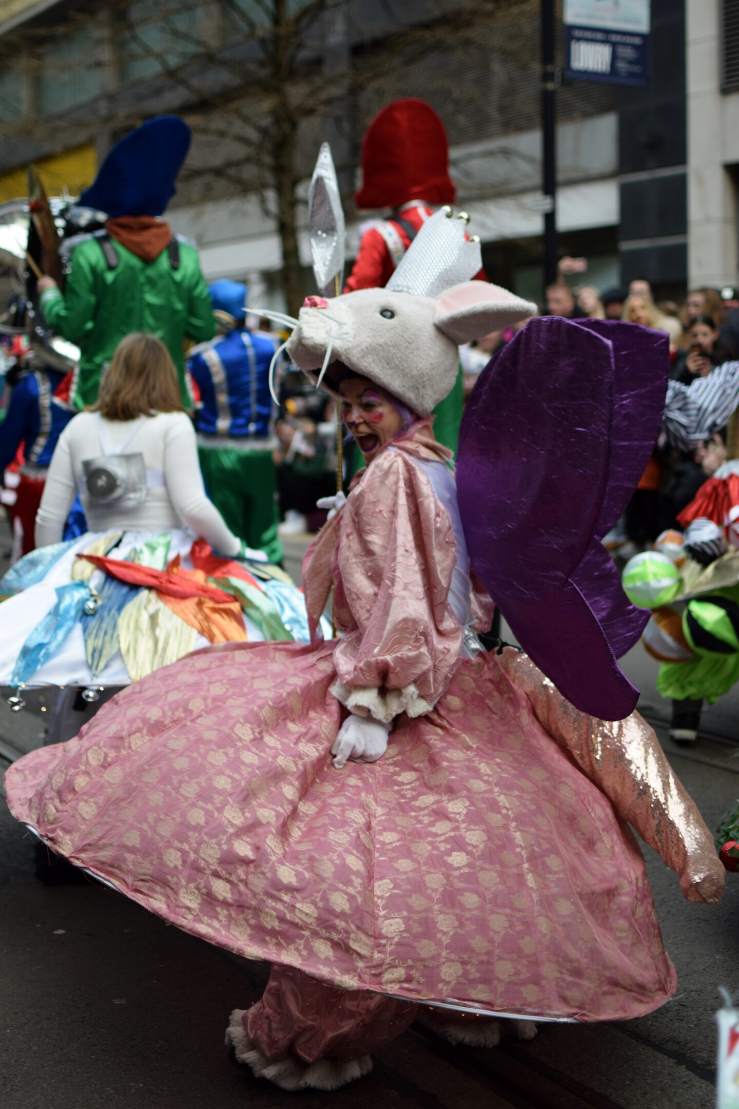 Festive mouse on the Christmas Parade