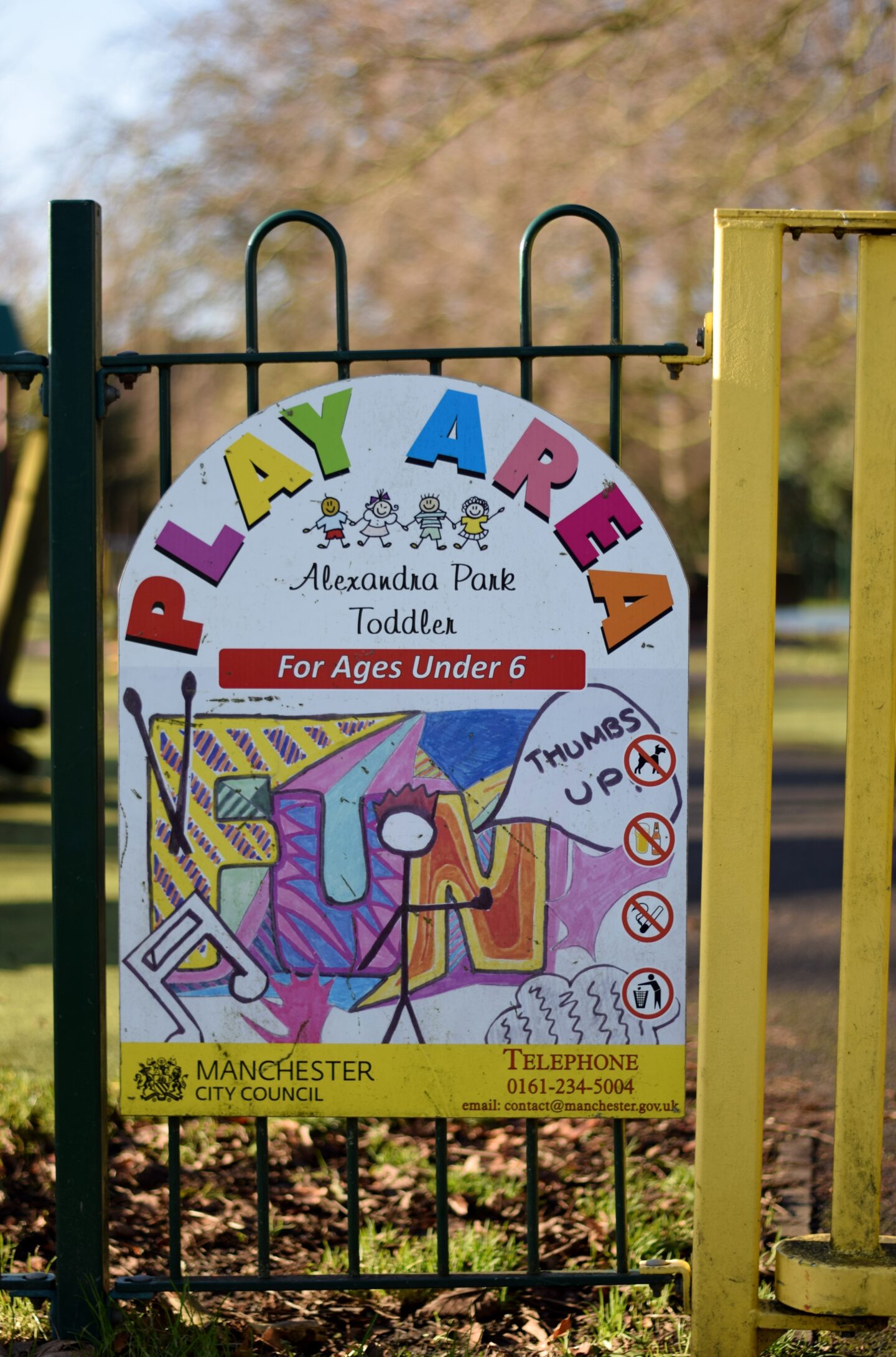 Toddler play area at Alexandra Park, Manchester