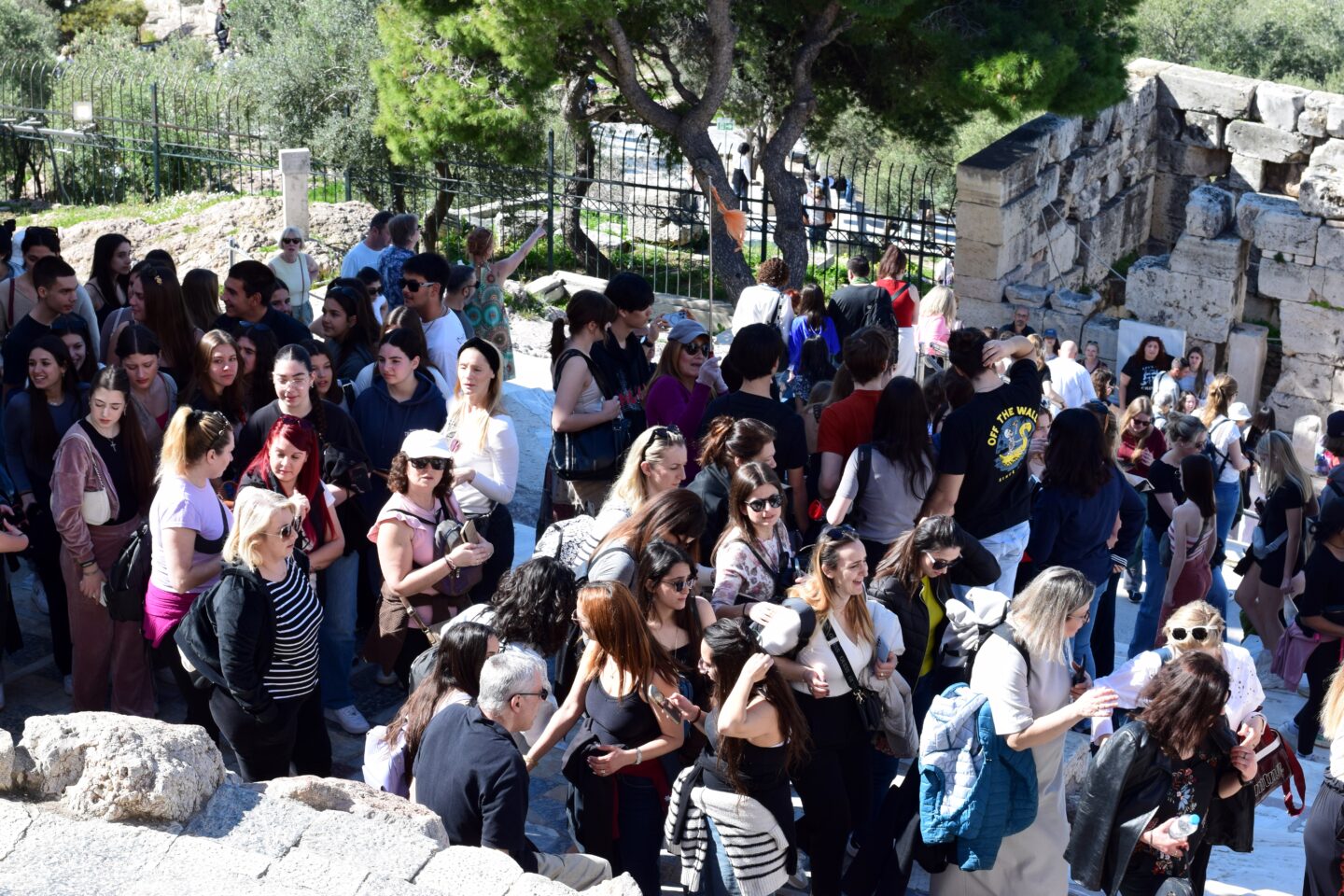 Crowds at the Acropolis in early March